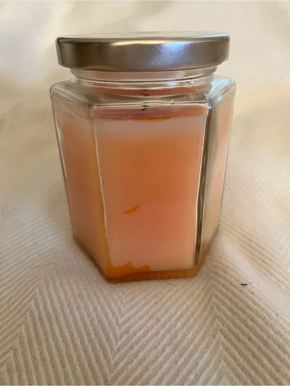 Vintage Home Interiors Jar Candle 7.5 oz PEACHES & CREAM Discontinued